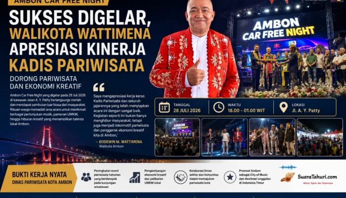 Ambon Car Free Night Sukses Digelar, Wali Kota Wattimena Apresiasi Kinerja Kadis Pariwisata Dorong Pariwisata dan Ekonomi Kreatif