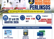 Registrasi Perlinsos Serentak di Tribun Lapmer 27 – 29 Agustus 2026.
