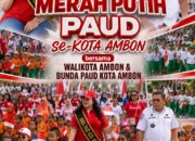 Sekitar 3000 Anak PAUD se-Kota Ambon Mengikuti Kirab Merah Putih