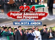 224 Pejabat Administrator dan Pengawas Dilantik Walikota Ambon